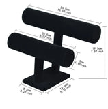 2-Tier T-Bar Velvet Headband Holder Jewelry Display Stand