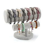 2-Tier T-Bar Velvet Headband Holder Jewelry Display Stand