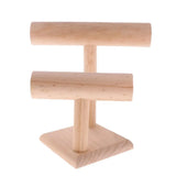 2-Tier Wooden Jewelry Necklace Bracelet Watch Display Stand