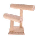2-Tier Wooden Jewelry Necklace Bracelet Watch Display Stand