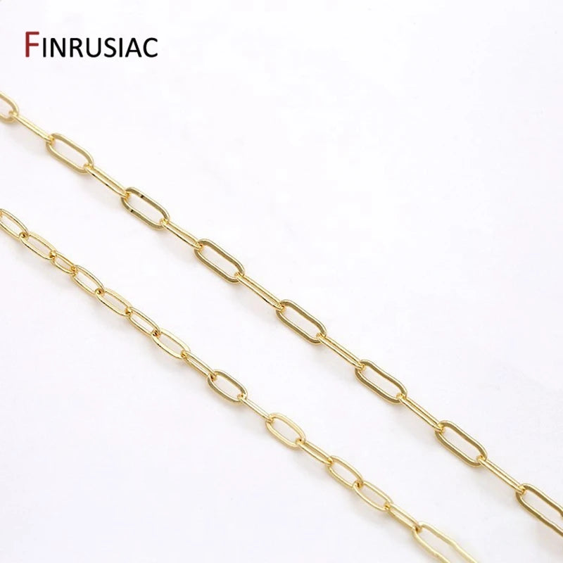 2 Types 14K Plated Oval Cable Chains DIY Jewelry Accessories