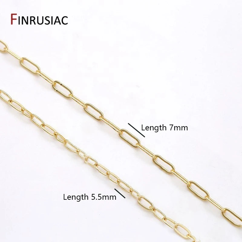 2 Types 14K Plated Oval Cable Chains DIY Jewelry Accessories
