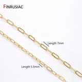 2 Types 14K Plated Oval Cable Chains DIY Jewelry Accessories