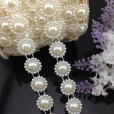 2 Yards Sunflowers Semi-circle Simulated-pearl Plastic Chain beads DIY Accessory