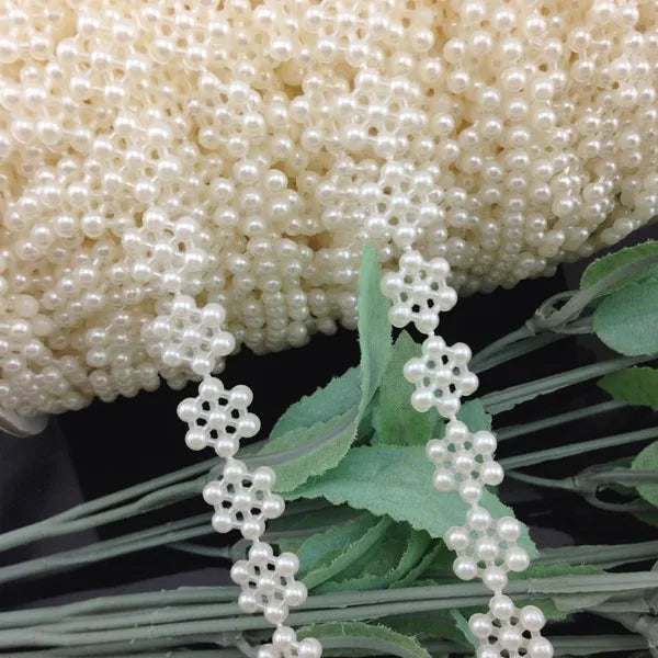 2 Yards Snowflake Simulated-Pearl Plastic Chain Beads DIY