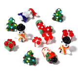 Christmas Lampwork Glass Beads Multicolor Loose Beads DIY Glass Making Bracelets