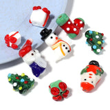 Christmas Lampwork Glass Beads Multicolor Loose Beads DIY Glass Making Bracelets