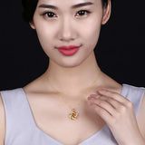 2 Carats Yellow Citrine Gemstone Pendant Necklace for Women