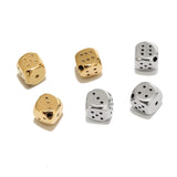 2 Dice Spacer Beads Stainless Steel Square Loose Beads for DIY Jewelry Making