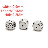 2 Dice Spacer Beads Stainless Steel Square Loose Beads for DIY Jewelry Making