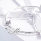 925 Sterling Silver Sakura Zircon Beads Bangle Necklace Pendant Jewelry