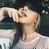 Harajuku Hollow Heart Choker Metal Colar Necklace