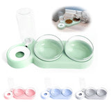 2-in-1 Cat Bowls Pet Feeder Food Bowl Water Bowls Automatic Water Dispenser