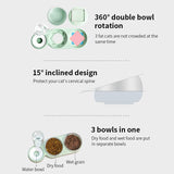 2-in-1 Cat Bowls Pet Feeder Food Bowl Water Bowls Automatic Water Dispenser