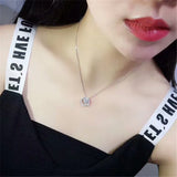 Lab Diamond Pendant 925 Sterling Silver Charm Necklace For Women Bridal Jewelry