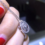 Lab Diamond Pendant 925 Sterling Silver Charm Necklace For Women Bridal Jewelry