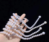 Pearl Waist Chain Necklace with Leaf Buckle for Women