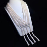 Pearl Waist Chain Necklace with Leaf Buckle for Women