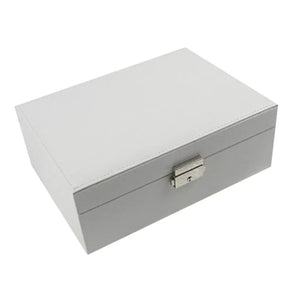 Jewelry Display Box Organizer, PU Leather Travel Case with Lock