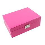 Jewelry Display Box Organizer, PU Leather Travel Case with Lock