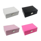 Jewelry Display Box Organizer, PU Leather Travel Case with Lock