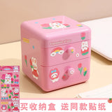 2-layer Jewelry Storage Box Ring Earring Necklace Organizer