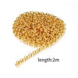 DIY Necklace Chains 2m Rhodium/Silver/KC Gold/Antique Bronze Plated