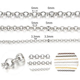 DIY Necklace Chains 2m Rhodium/Silver/KC Gold/Antique Bronze Plated