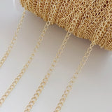 2m 14K Plated Copper Necklace Chain Link Jewelry Accessories