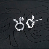 925 Silver Earring Blanks Rabbit Earring Studs Component E186B