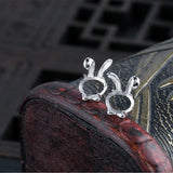 925 Silver Earring Blanks Rabbit Earring Studs Component E186B