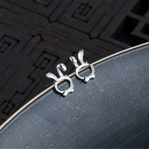 925 Silver Earring Blanks Rabbit Earring Studs Component E186B