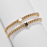 CCB Beaded Enamel Heart Charm Bracelets Set for Women