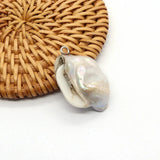 2 pcs Baroque Freshwater Pearl Pendant Bezel DIY Jewelry Accessorie