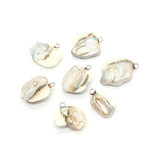 2 pcs Baroque Freshwater Pearl Pendant Bezel DIY Jewelry Accessorie