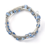 2pcs Wrap Bracelets Glass Beads Tibetan Style Brass Tube Beads
