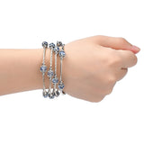 2pcs Wrap Bracelets Glass Beads Tibetan Style Brass Tube Beads