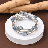 2pcs Wrap Bracelets Glass Beads Tibetan Style Brass Tube Beads
