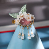 Vintage Antique Flower Leaf Hair Clips Hanfu Bride Wedding Jewelry Hair Clip