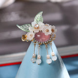 Vintage Antique Flower Leaf Hair Clips Hanfu Bride Wedding Jewelry Hair Clip