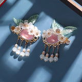 Vintage Antique Flower Leaf Hair Clips Hanfu Bride Wedding Jewelry Hair Clip