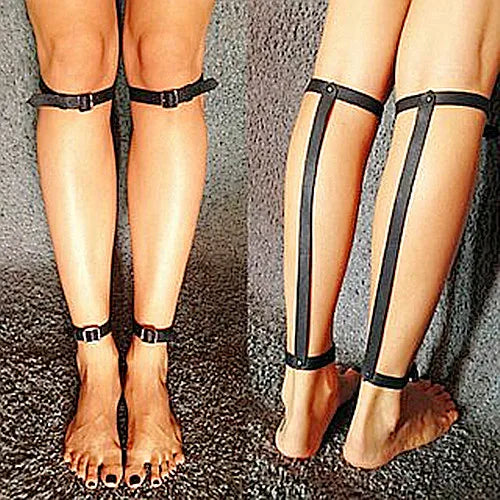 Goth Punk Rivets Ankle Strap Calf Harness Leather Body Bondage Straps