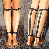 Goth Punk Rivets Ankle Strap Calf Harness Leather Body Bondage Straps