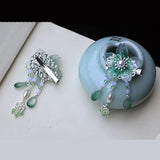 2 pcs Green Flower Baby Girl Hair Clips Hairpin