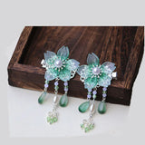 2 pcs Green Flower Baby Girl Hair Clips Hairpin