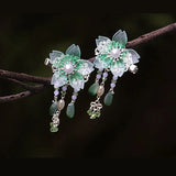 2 pcs Green Flower Baby Girl Hair Clips Hairpin