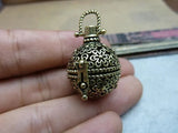 2 pcs Antique Bronze Flower Locket 29*22mm Metal Filigree