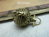 2 pcs Antique Bronze Flower Locket 29*22mm Metal Filigree