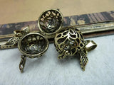 2pcs Hollow Wing Locket 20*27mm Antique Bronze 3D Shape Pendant
