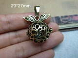 2pcs Hollow Wing Locket 20*27mm Antique Bronze 3D Shape Pendant